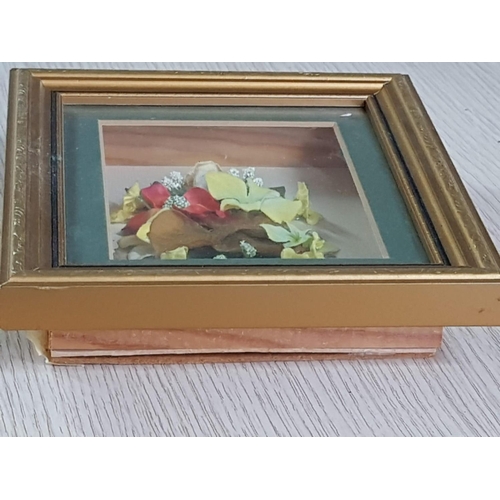 401 - 2 x Shadow Box Frames with 3D Flowers (16 x 18.5cm and 21 x 26cm)