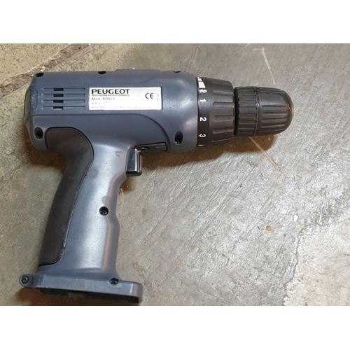 394 - Combie Set of Peugeot 9.6V Cordless Drill (RD919) and Cordless Electric Stapler (RT50189E) in Hardca... 