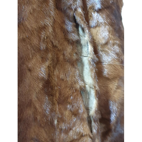 70 - Stylish Long Fur Coat, Hand Made from Multiple Pieces of Mink with Pocket on Left-Hand Side (No Lini... 