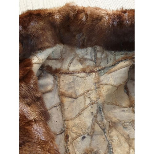 70 - Stylish Long Fur Coat, Hand Made from Multiple Pieces of Mink with Pocket on Left-Hand Side (No Lini... 