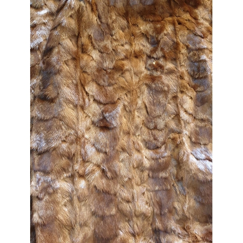 70 - Stylish Long Fur Coat, Hand Made from Multiple Pieces of Mink with Pocket on Left-Hand Side (No Lini... 