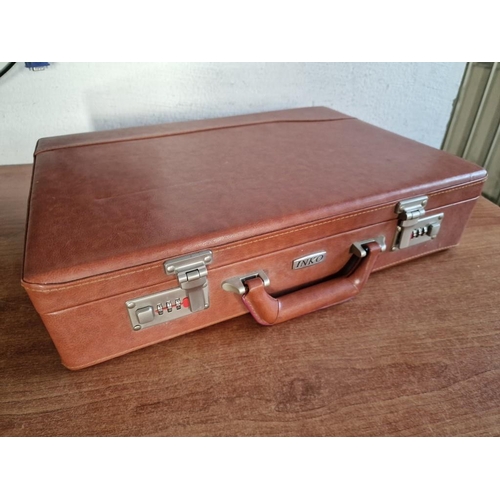 82 - 'Inko' Tan Leather Colour Briefcase (Unused)