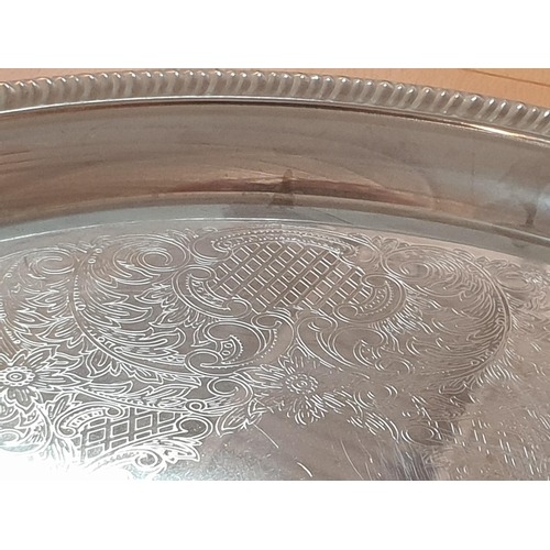 333 - Assorted Collection of Silver Plated Vintage Style Tableware (Trays, Candle Holders, Tall Rose Bowl,... 