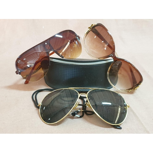 342 - 3 x Pair of Fashionable Unisex Sunglasses and 1 x Case (4)