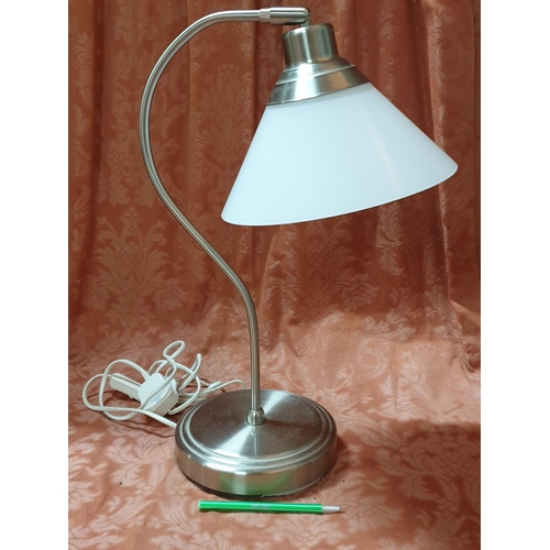 344 - Ikea Modern Desk Lamp, Chrome Base and Glass Lamp Shade (Un-Tested)