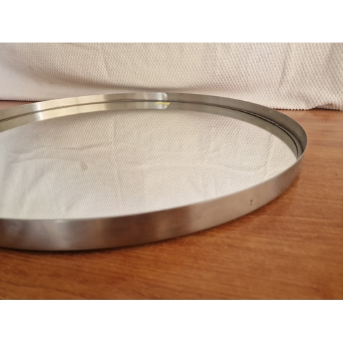 347 - Round Wall Mirror with White Metal Surround, IKEA Grundtal, (Approx. Ø: 56cm)