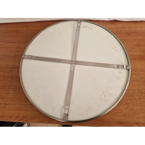 347 - Round Wall Mirror with White Metal Surround, IKEA Grundtal, (Approx. Ø: 56cm)