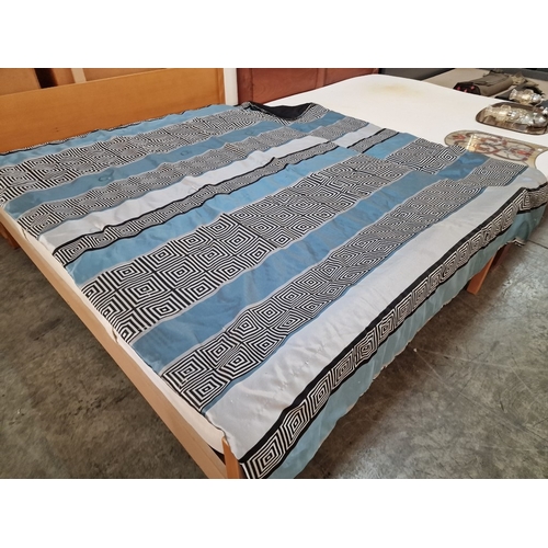 348 - Blue, Silver and Black Colour Bed Cover, (Approx. 220 x 215cm)