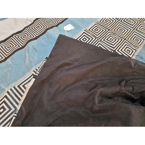 348 - Blue, Silver and Black Colour Bed Cover, (Approx. 220 x 215cm)