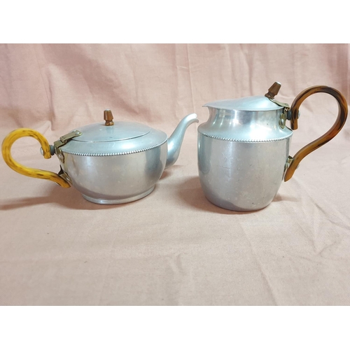 360 - Antique N.C. Joseph Ltd Aluminum Tea Pot and Hot Water Pot, Stratford on Avon England