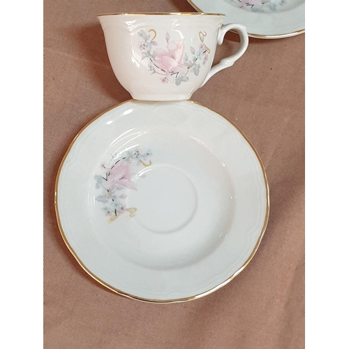 479 - 2 x Coffee Sets; Porcelain Floral Pattern (Germany 6+6) And Ceramic Floral Pattern (