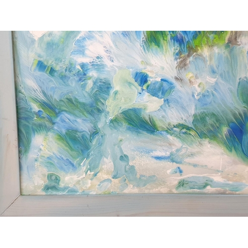 488 - Oil on Canvas Abstract by Giannos, Local Artist (67.5 x 67.5cm)