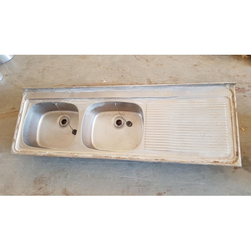 492 - Stainless Steel Double Sink (160 x 54cm)