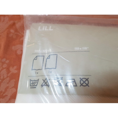 507 - Pair of 100% Polyester Ikea Curtains (Lill), (180 x 300cm), (Un-Used, Boxed)