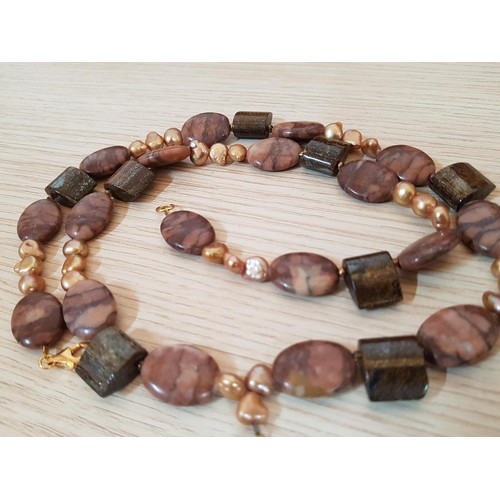 522 - Handmade Stylish Necklaces with Natural Stones (L:52cm & L:70cm), (2)