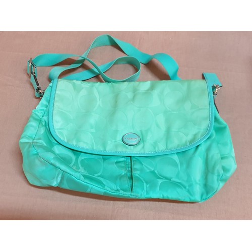 528 - Coach Turquoise / Green Shoulder Bag (No 1492-D77490) Together with 