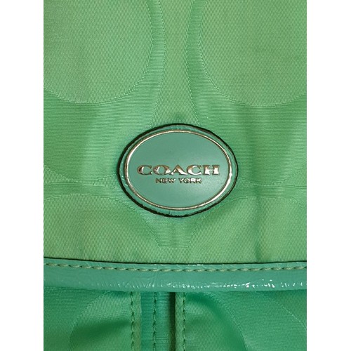 528 - Coach Turquoise / Green Shoulder Bag (No 1492-D77490) Together with 