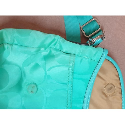 528 - Coach Turquoise / Green Shoulder Bag (No 1492-D77490) Together with 