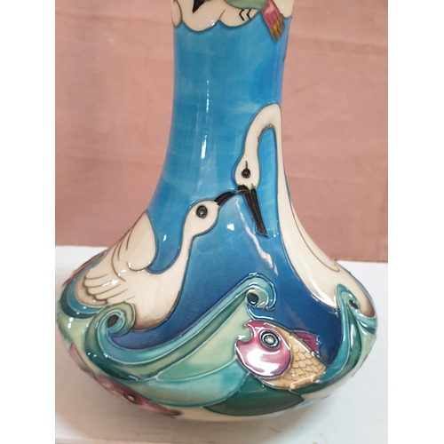 553 - Rare Moorcroft Odyssey Swans Vase Limited Edition NR 167 of 500 Designer; Beverly Wilkes C. 200 (App... 