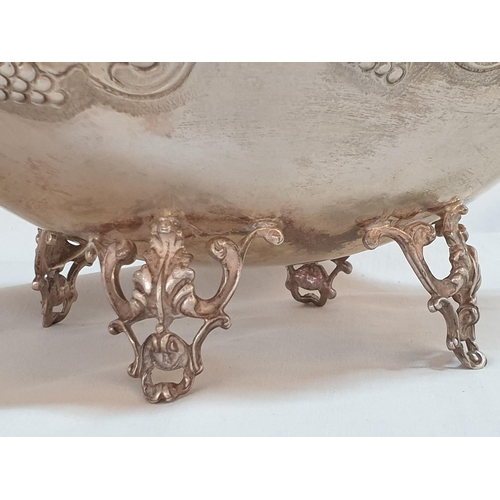 556 - Silver (.830) Ornate Vintage Footed Twin Handle Bon - Bon Bowl (Approx. 30 x 18.5 x 14.5cm), (Total ... 