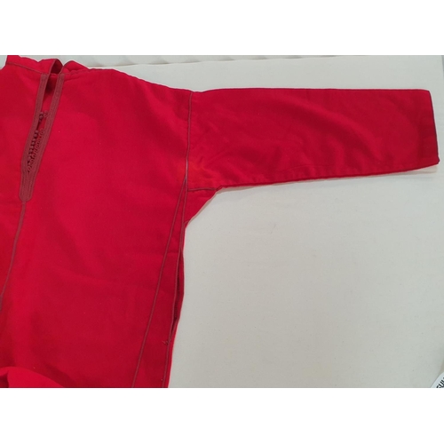 558 - Red Ethnic Gabardine with Hood, Size X/XL