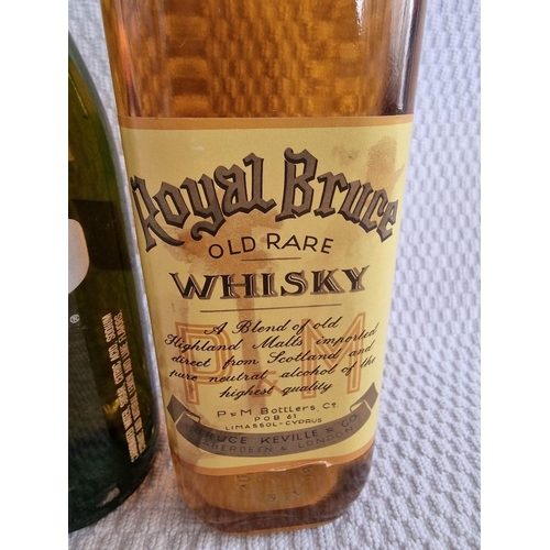 614 - Vintage 'Royal Bruce' Old Rare Whisky, Bottled in Cyprus, Together with 2 x Vintage Bottles of 7up, ... 