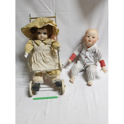 118 - Michael Baseball Player (Perfect Babies Yolando Bello Porcelain Doll (A/F) Together with Victorian P... 