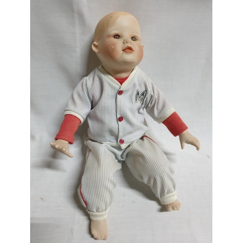 118 - Michael Baseball Player (Perfect Babies Yolando Bello Porcelain Doll (A/F) Together with Victorian P... 