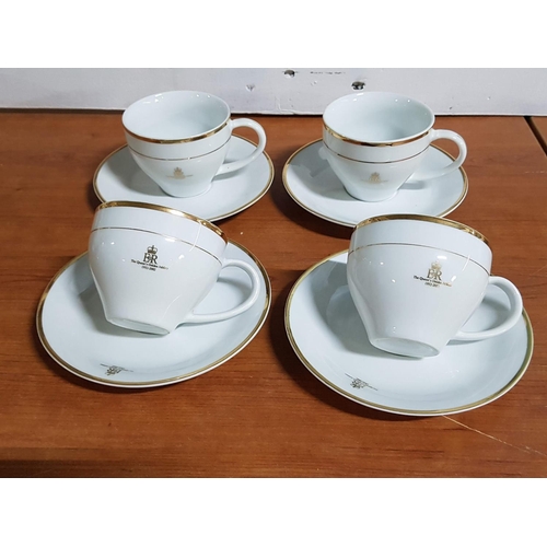 122 - Royal Memorabilia The Queens Golden Jubilee 1952 - 2002 Set of 4 x White Porcelain Cups and Saucers ... 