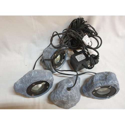 270 - Assorted Box of Rock Spots Garden Lights, Motion Sensors, Vintage Foot Pump and Others A/F