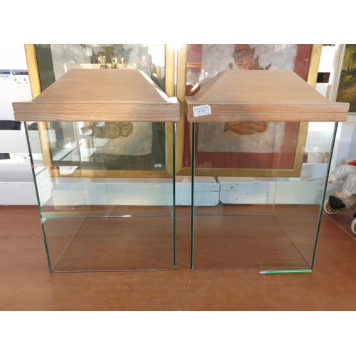 282 - Pair of Large Glass Dome / Display Cabinets (No Bottom), (34 x 34 x H:43 - 50cm each)