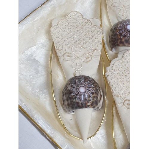 31 - Retro Serving Tray Set; Mother of Pearl Tray (42 x 39cm) 6 x Small Oval Dishes (17cm x 7cm each) 6 x... 