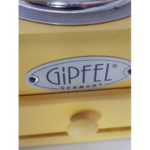 42 - Vintage Style 'Gipfel' Coffee Grinder, Made in Germany (Wood / Metal, Yellow Colour)