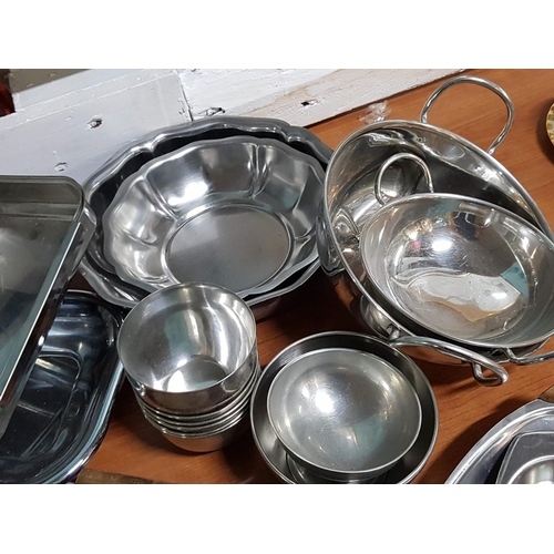 85 - Stainless Steel Tableware Large Assorted Collection of Various Trays, Bowl, Dishes etc