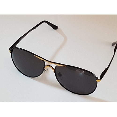 86 - Porsche 8722 Black & Gold  Sunglasses