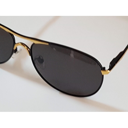 86 - Porsche 8722 Black & Gold  Sunglasses