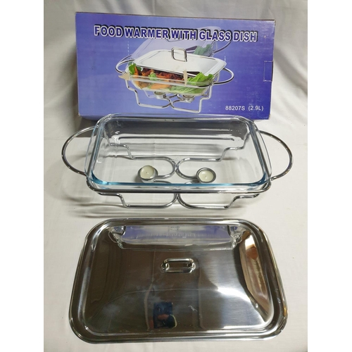 95 - Food Warmer with Glass Dish (Glass Dish / Dish Washer Safe / Microwave Safe), (Approx. Glass Dish 23... 