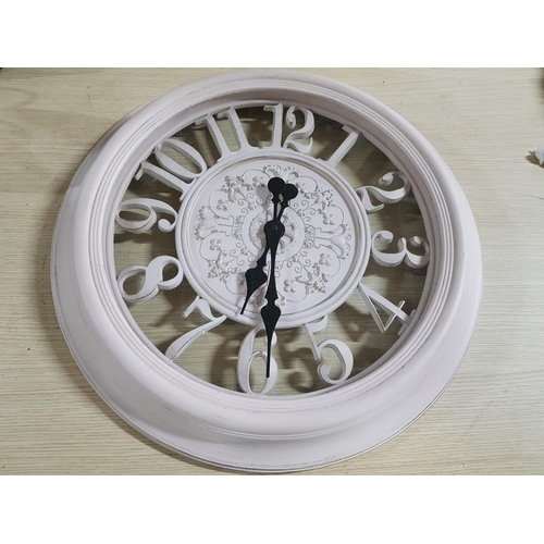 138 - Vintage Style Jumbo Wall Clock (Ø55cm), (Plastic Battery Operator, Un-Tested)