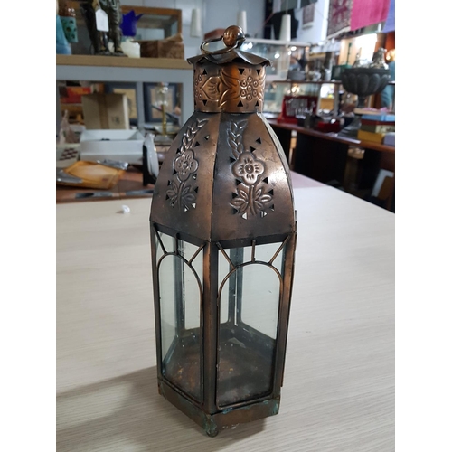 140 - Oriental Style Garden Lantern, Copper Effect (A/F, H:41.5cm)