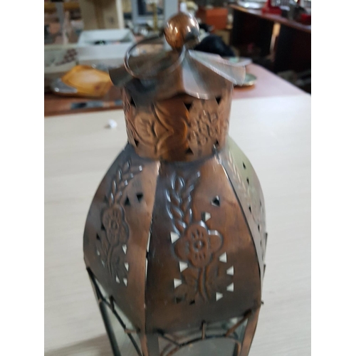 140 - Oriental Style Garden Lantern, Copper Effect (A/F, H:41.5cm)