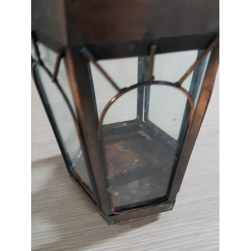 140 - Oriental Style Garden Lantern, Copper Effect (A/F, H:41.5cm)