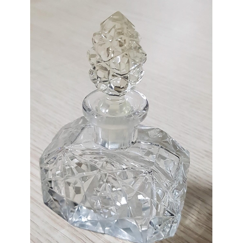 189 - Vintage Cut Glass and Crystal Perfume Bottles (2 x with Silver Rims), (H;7.5cm, H:11.5cm, H:12.5cm a... 