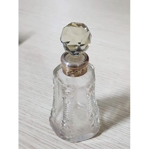 255 - Vintage Crystal Perfume Bottles (3 x Different Bottles, H:12cm, H:10.5cm and H:11.5cm)