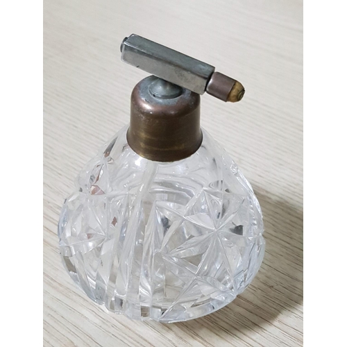 255 - Vintage Crystal Perfume Bottles (3 x Different Bottles, H:12cm, H:10.5cm and H:11.5cm)