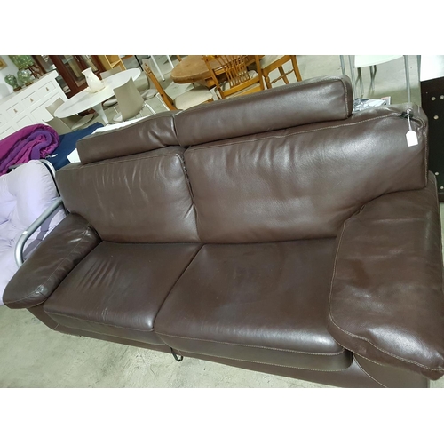 190 - Roche Bobois (Paris) Chocolate Brown Leather Sofa Bed