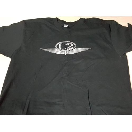 193 - Vintage U2 Elevation Tour T-Shirt (Adult Size L) Together with Black T-Shirt U2 (Adult Size L) 2001 ... 