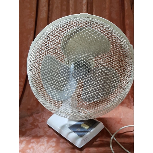 501 - Silver Lynx Table Fan, Model D12 *Basic Test and Working when Lotted*