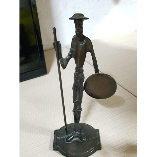 185 - Metal Art - Don (H:24.5cm) and Sancho Panza (H:18.5cm) Metal Sculptures (2)