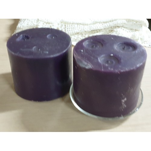 69 - 2 x Huge Candles (Ø:15cm x H:12.5cm each, One with Holder)