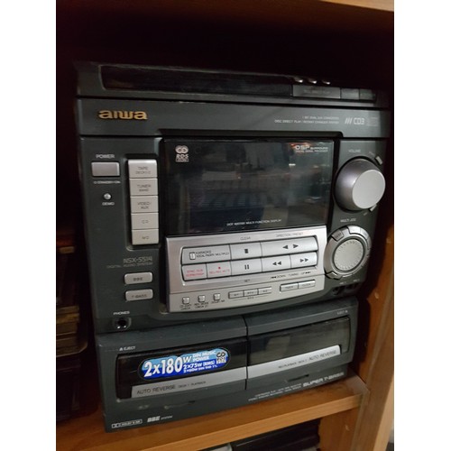 216 - Aiwa Retro Audio System CD / Tape / Radio Player with Pair of Speakers Together with DVD Player, Plu... 